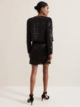 Phase Eight Dolly Sequin Tassel Mini Skirt, Black