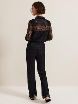 Phase Eight Livana Lace Trousers, Black - view 2, Black