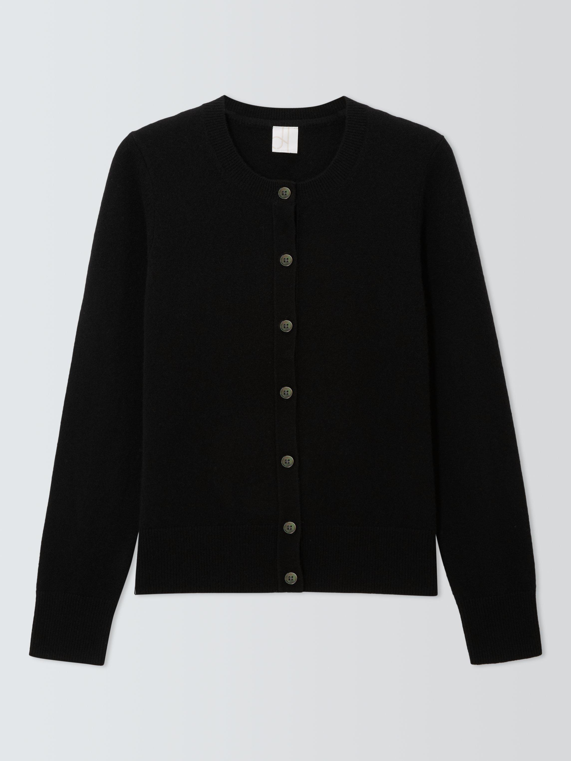 Product image 5 of 7, which shows John Lewis Cashmere Crew Neck Cardigan, Black, 8