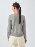 John Lewis Cashmere Crew Neck Cardigan, Grey