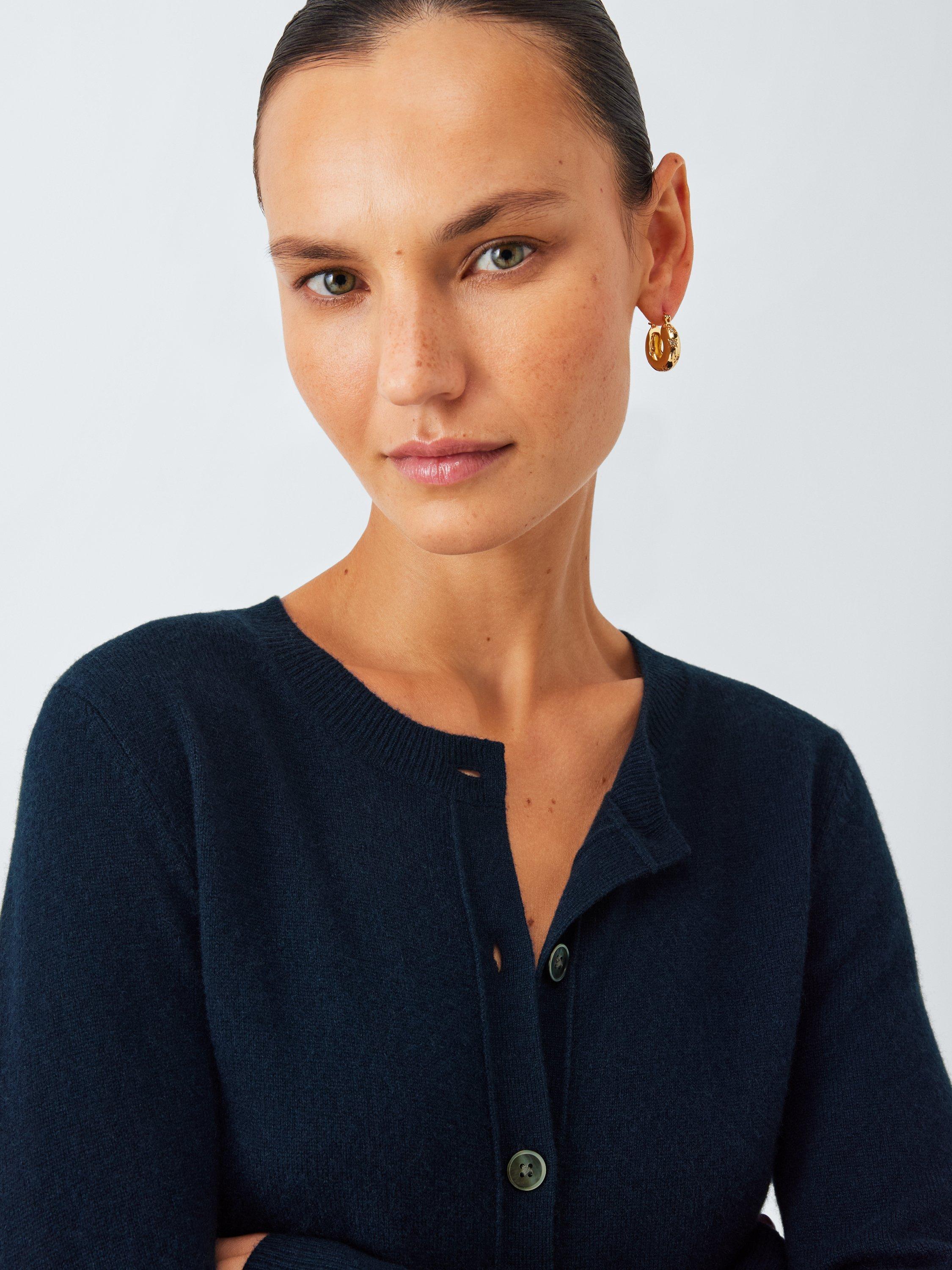 Product image 6 of 7, which shows John Lewis Cashmere Crew Neck Cardigan, Navy, 8
