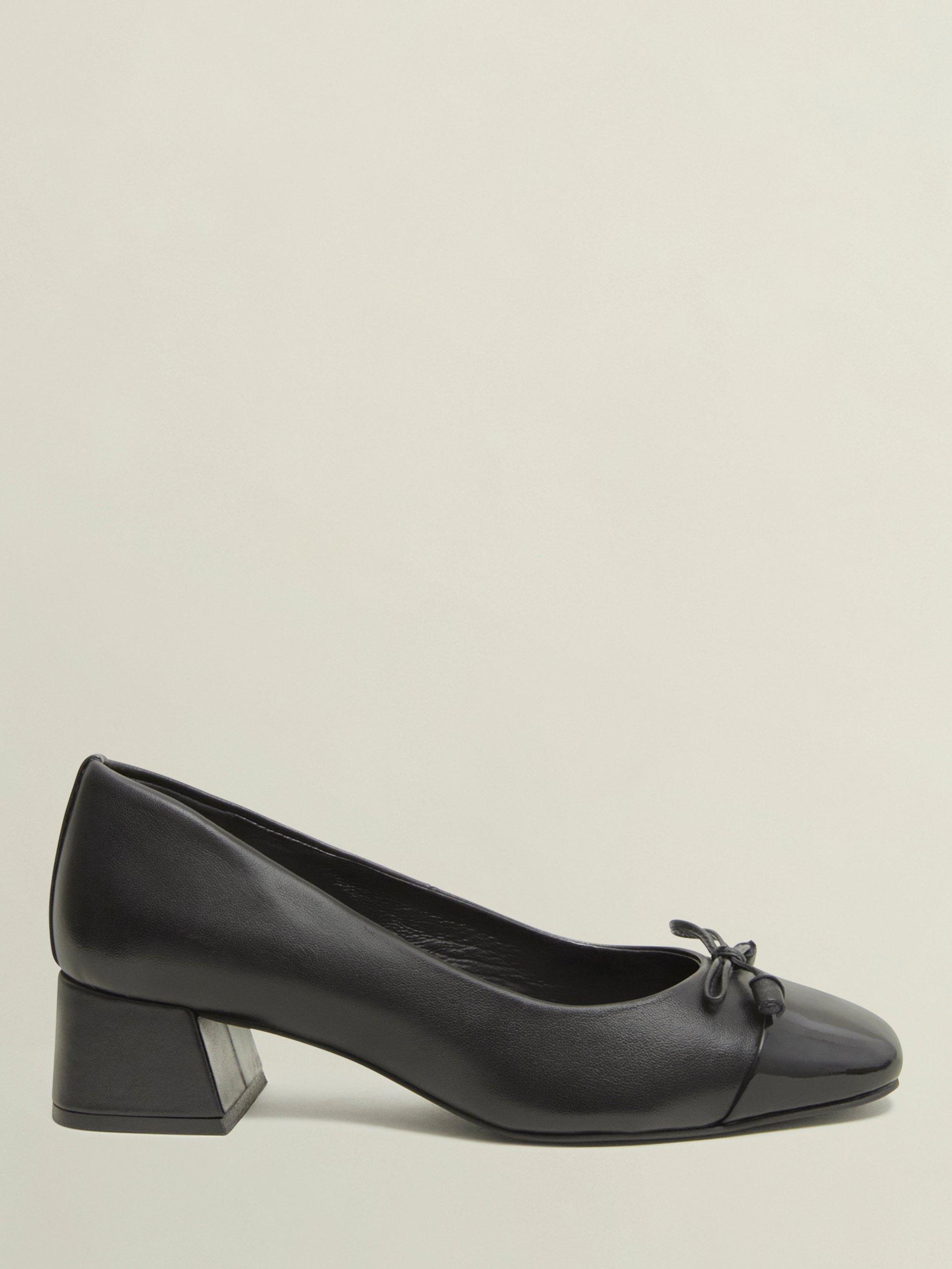 Hobbs Andie Leather Heeled Ballerina Courts Black