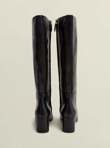 Hobbs Caroline Leather Knee High Boots, Black - view 2, Black