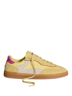 HOFF Park Yellow Leather Blend Lace Up Trainers, Yellow, Yellow