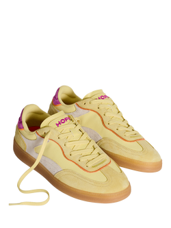 HOFF Park Yellow Leather Blend Lace Up Trainers, Yellow - view 2, Yellow