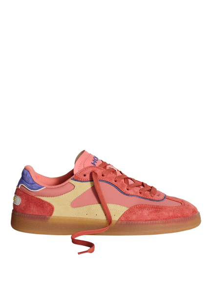 HOFF Park Pink Leather Blend Lace Up Trainers, Pink/Multi, Pink/Multi