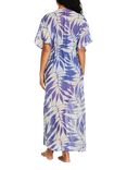 Accessorize Palm Maxi Kaftan, Blue/White