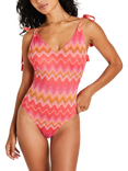 Accessorixe Crochet V-Neck Swimsuit, Bright/Multi