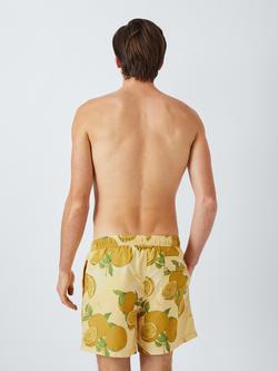 John Lewis Grapefruit Printed Swim Shorts, Yellow Multi - view 2, Yellow Multi