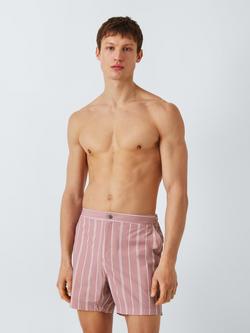 John Lewis Stripe Tailored Swim Shorts, Lilac, Lilac