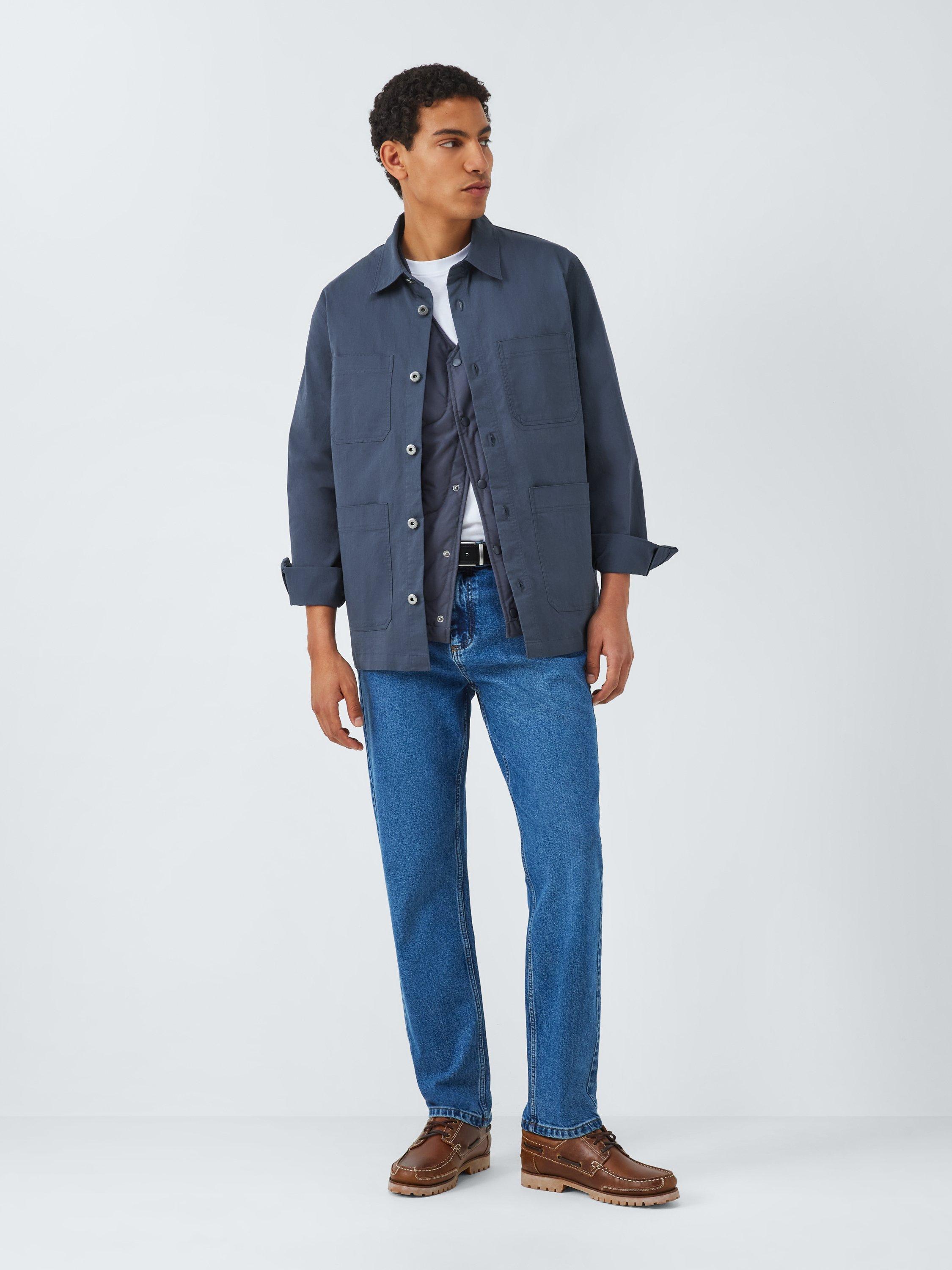Product image 3 of 6, which shows John Lewis ANYDAY Cotton Blend Regular Fit Pocket Overshirt, India Ink, S