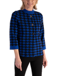 chesca Houndstooth Jacket, Cobalt/Black