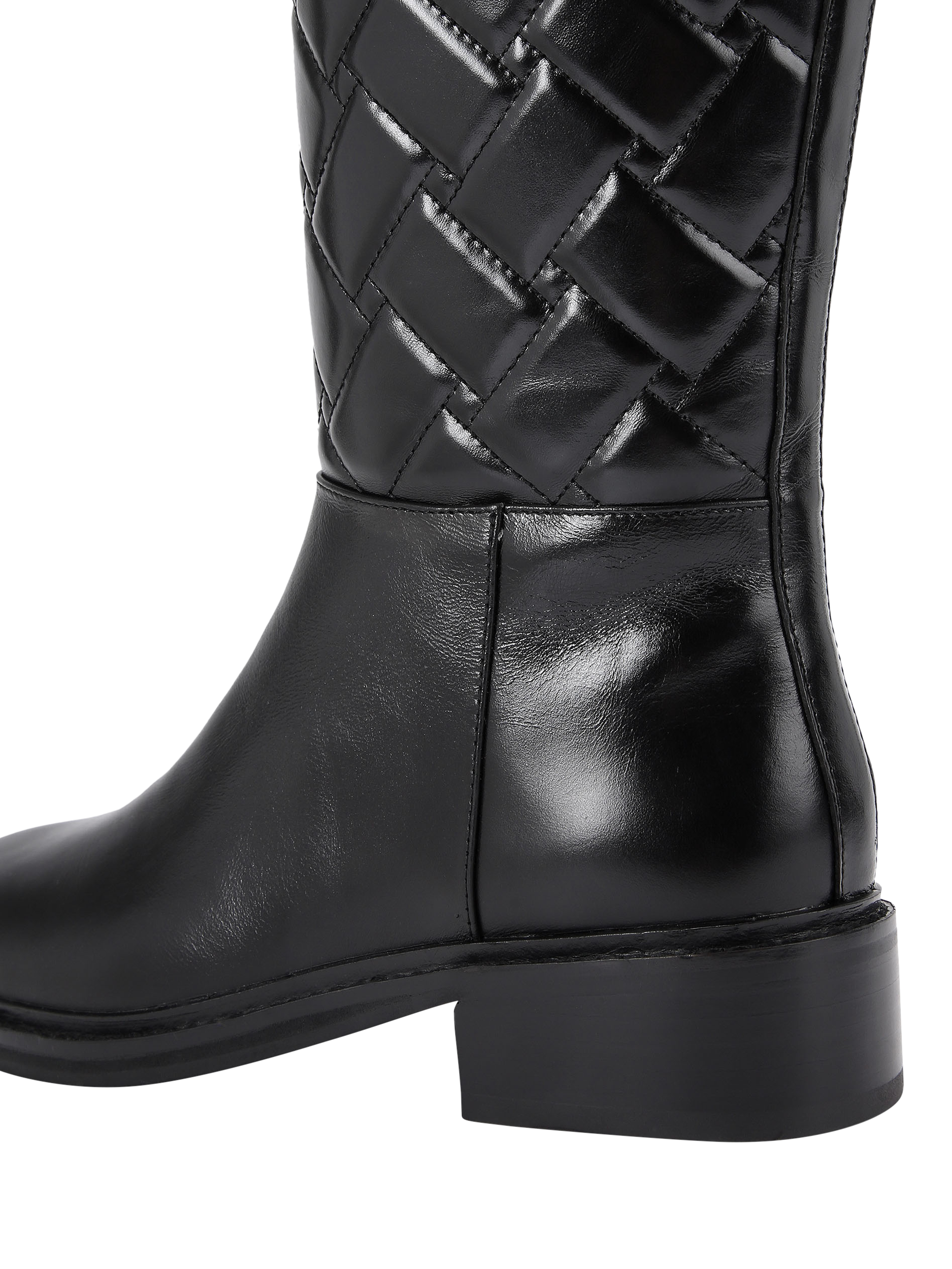 Kurt Geiger London Kensington Quilted Leather Knee High Boots Black