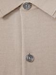 Reiss Forbes Wool Long Sleeve Shirt, Washed Stone