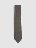 Reiss Aderci Silk Geometric Tie, Forest Green