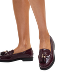 Carvela Manor Patent Slip On Loafers, Red Wine