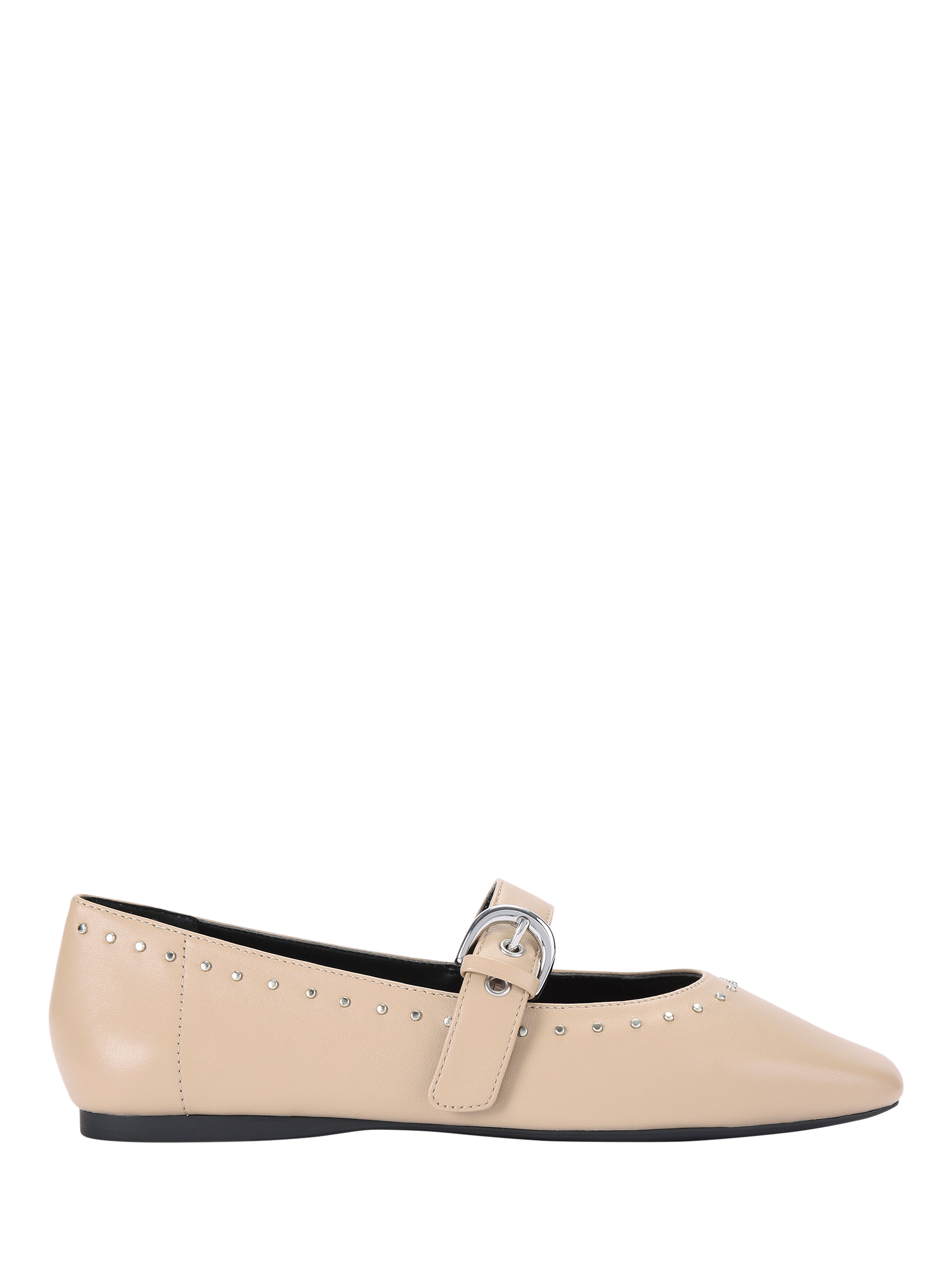 KG Kurt Geiger Nico Stud Leather Mary Janes, Natural Putty
