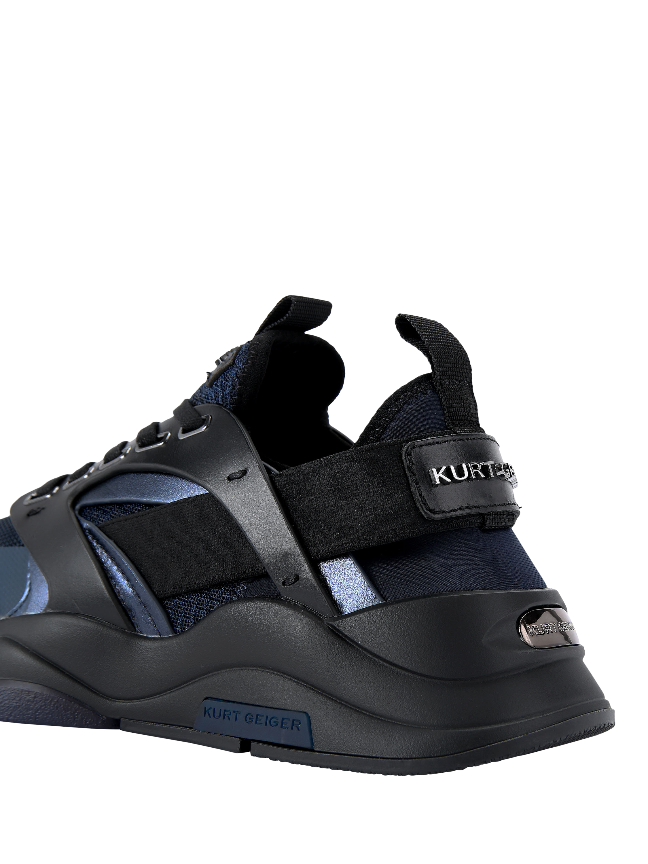 Product image 4 of 5, which shows Kurt Geiger London Richmond Leather Runner Trainers, Blue Navy, 6