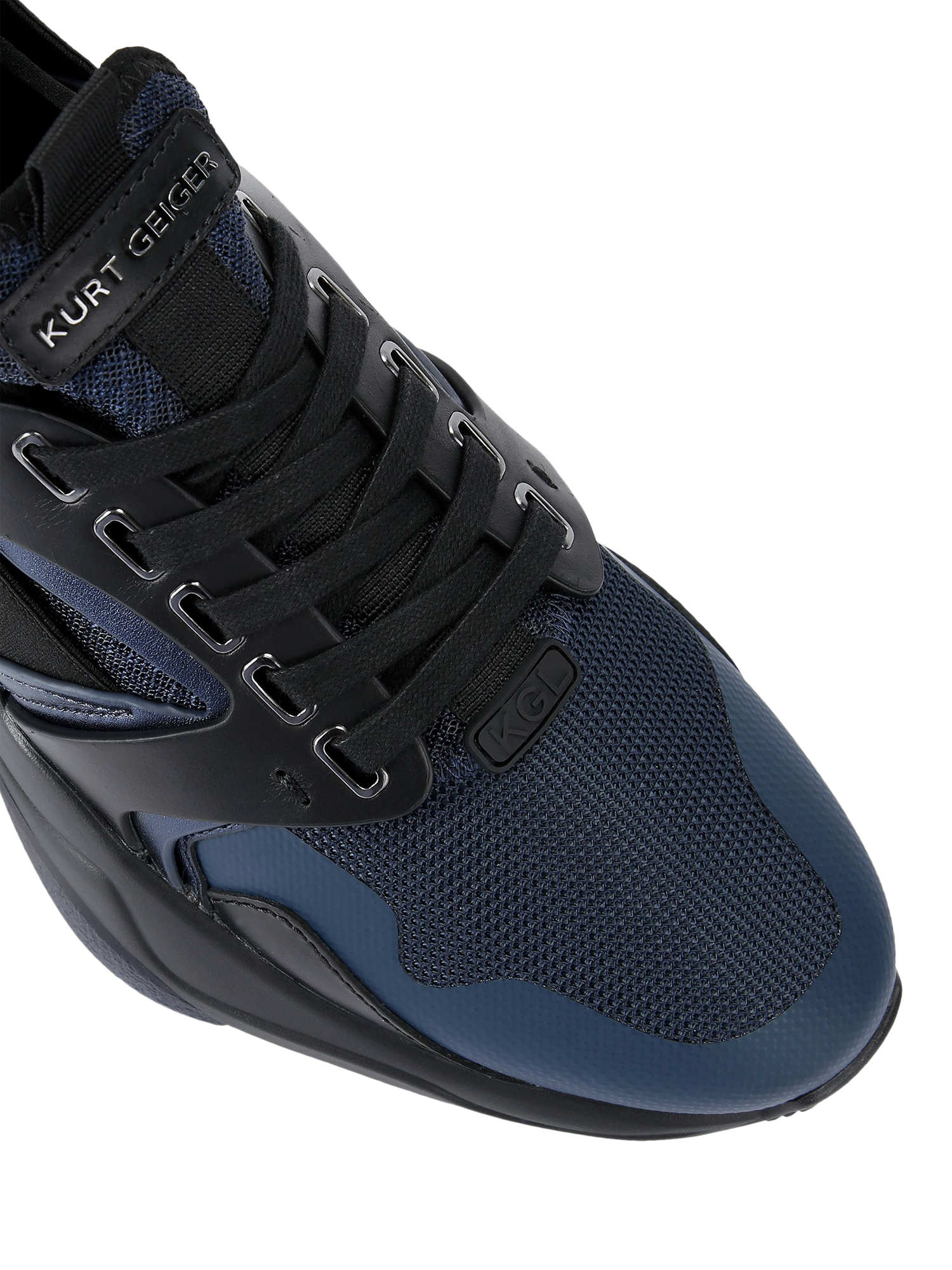 Product image 5 of 5, which shows Kurt Geiger London Richmond Leather Runner Trainers, Blue Navy, 6