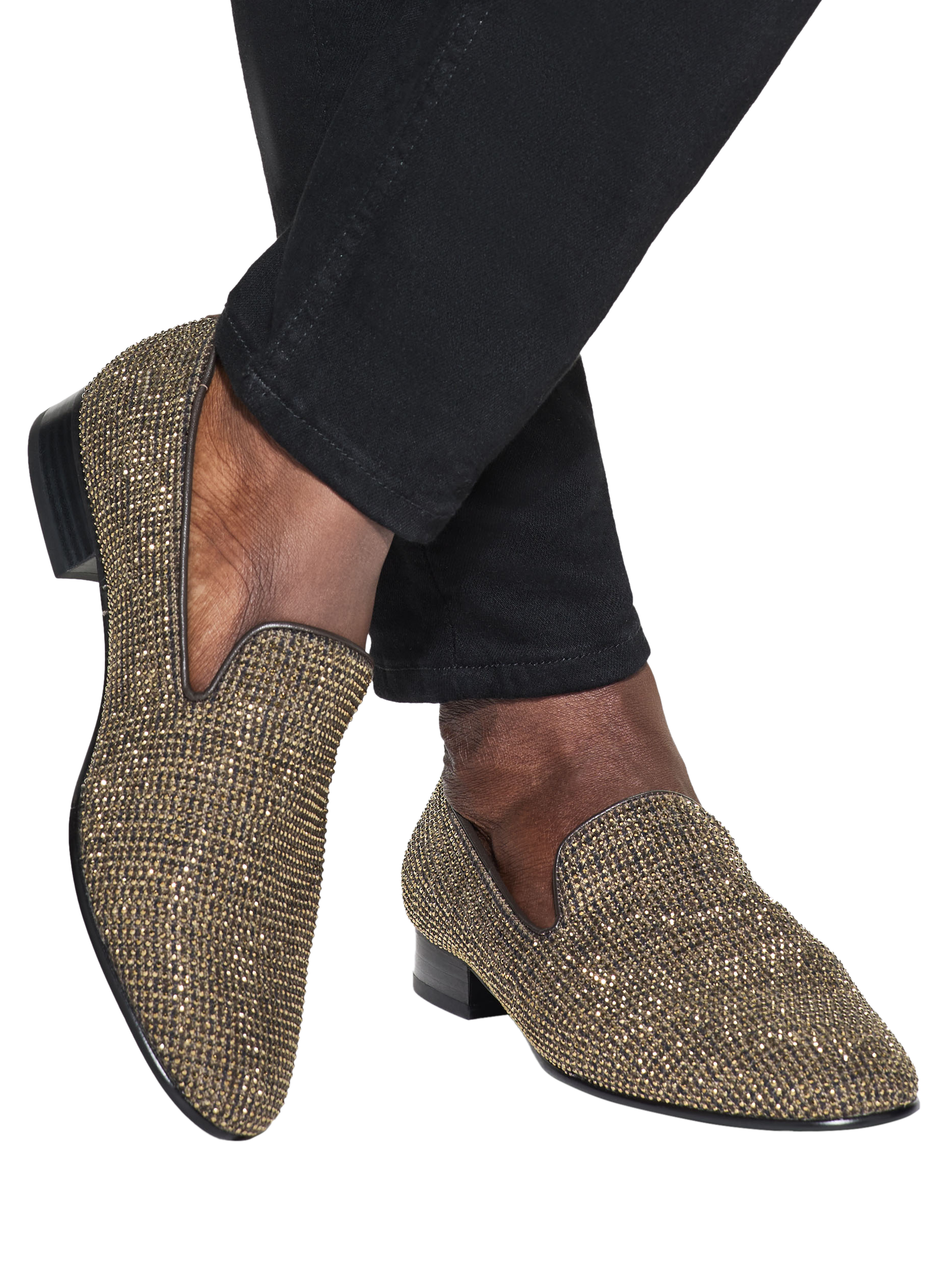 Product image 2 of 5, which shows Kurt Geiger London Ace Embellished Loafers, Gold, 6