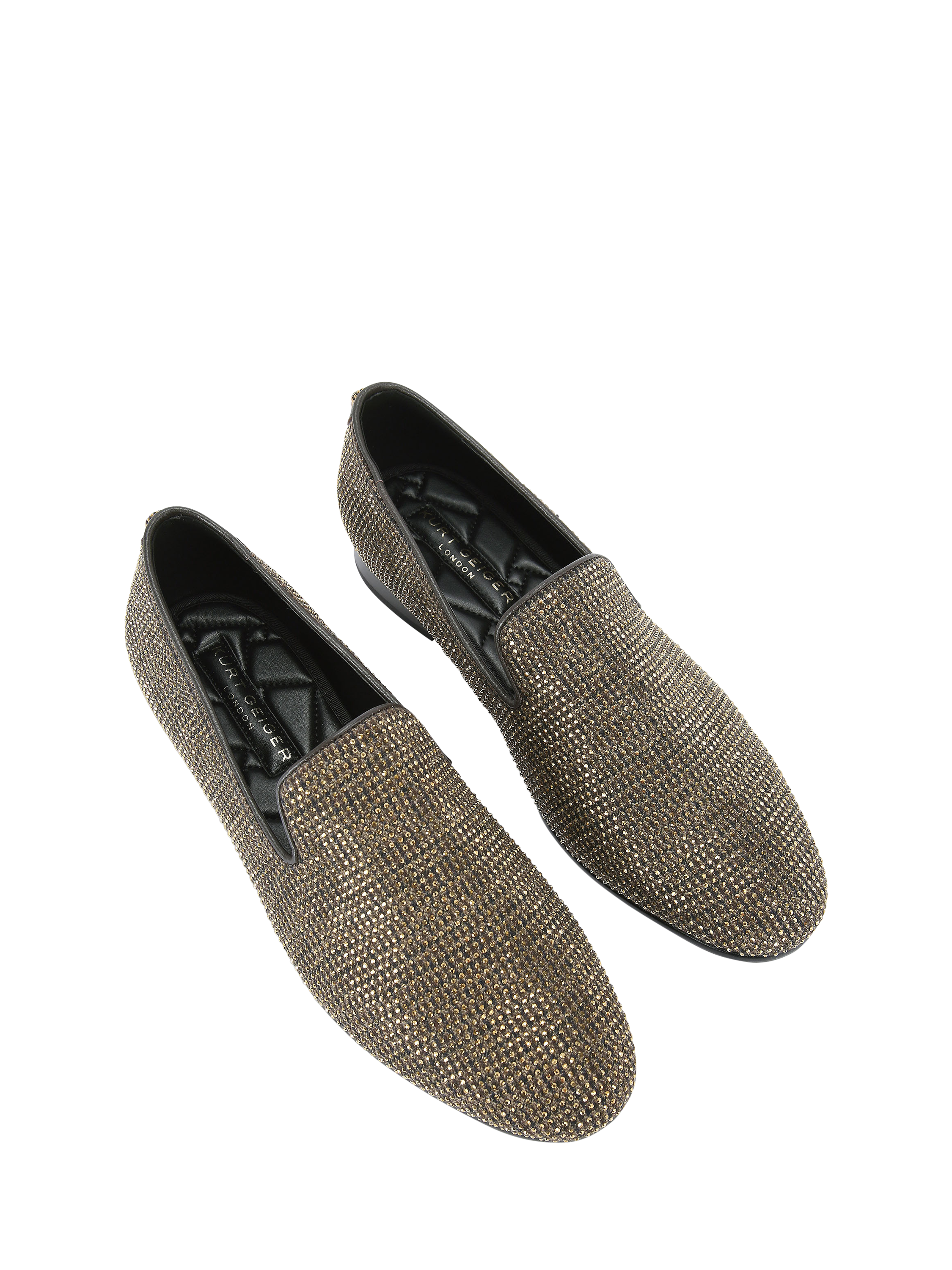 Product image 3 of 5, which shows Kurt Geiger London Ace Embellished Loafers, Gold, 6