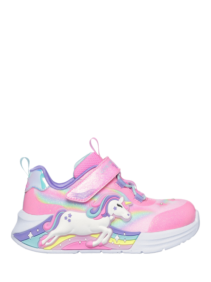 Skechers Kids' S-Lights® Unicorn Chaser Trainers, Pktm