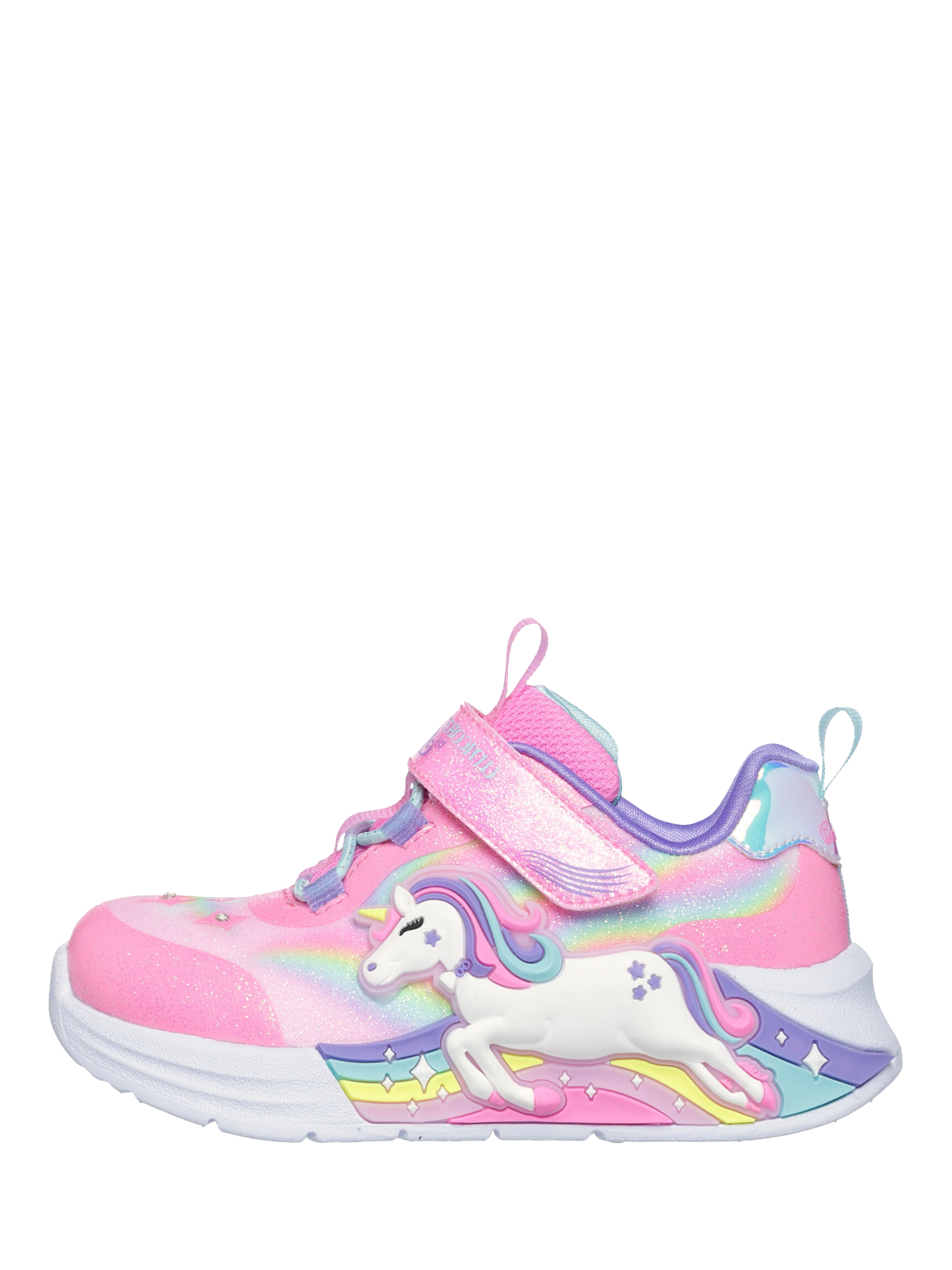 Product image 2 of 2, which shows Skechers Kids' S-Lights® Unicorn Chaser Trainers, Pktm, EU21