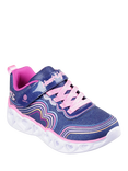 Skechers Kids' Retro Hearts Light Up Trainers, Navy/Multi