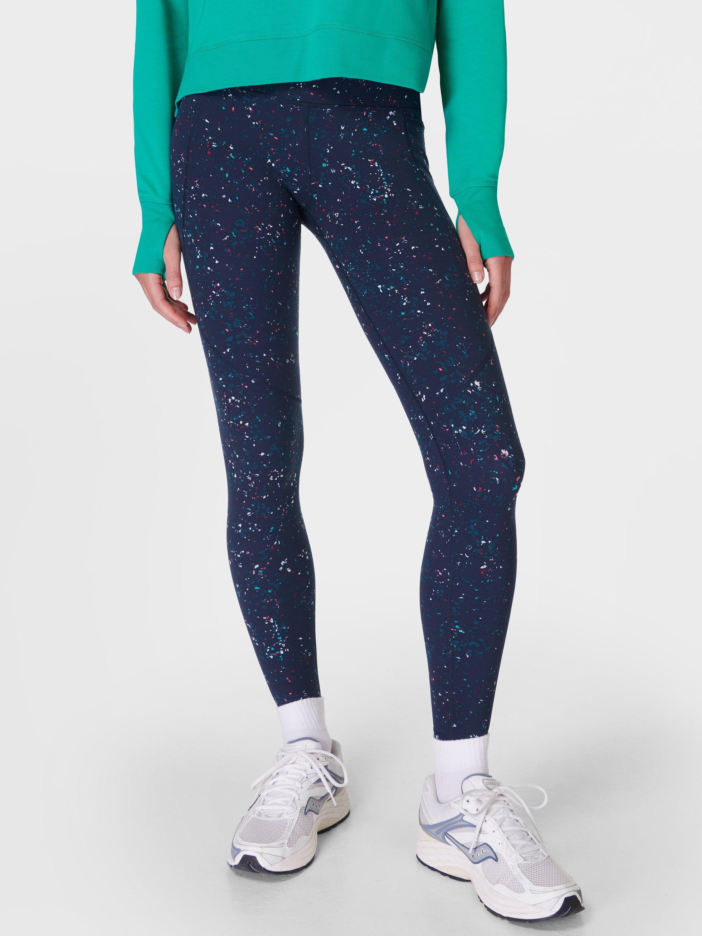 Sweaty Betty Power Workout Leggings Blue Stipple Print