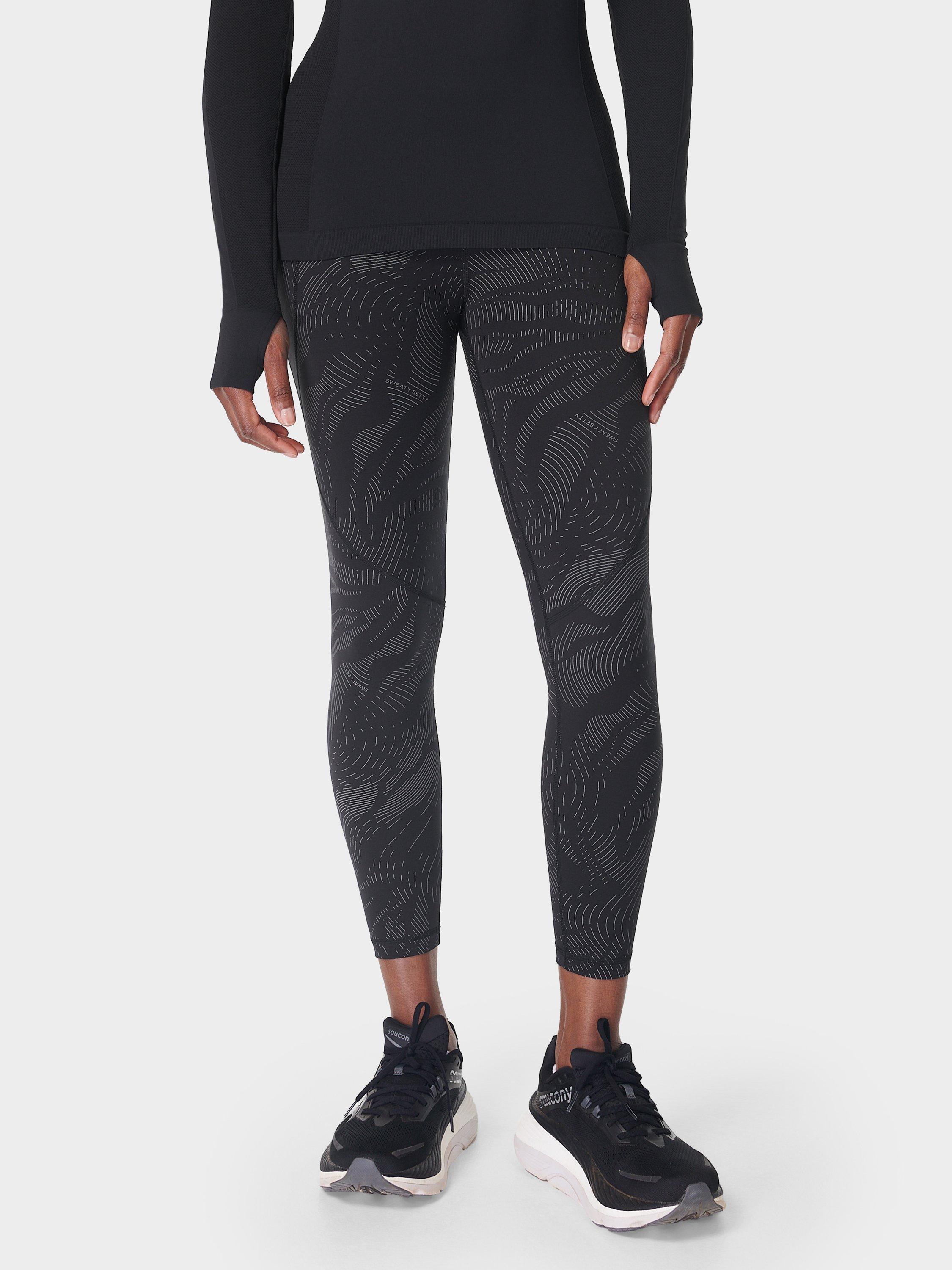 Sweaty Betty Power 7/8 Reflective Gym Leggings, Black Wavey Reflective