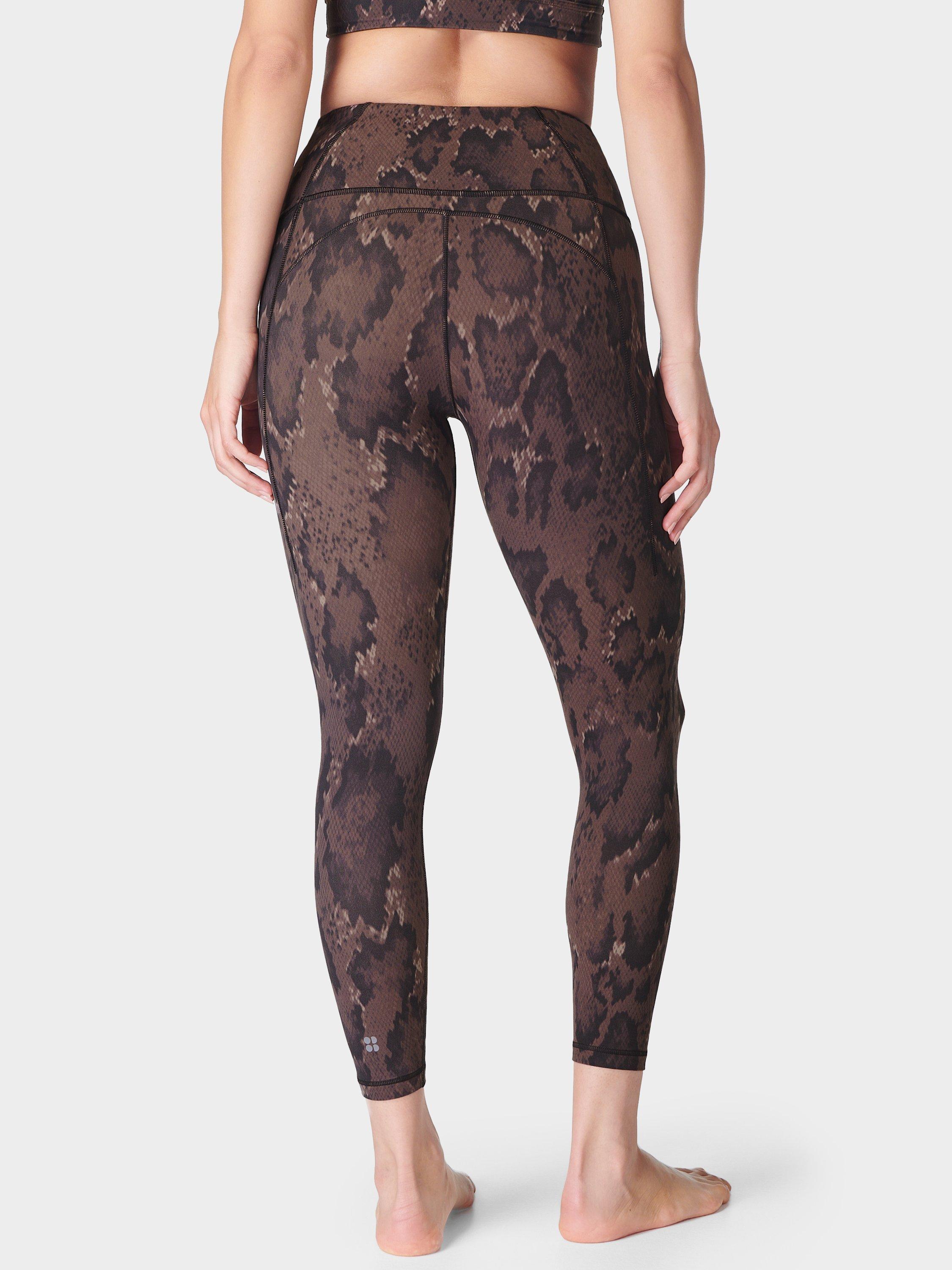 Product image 2 of 6, which shows Sweaty Betty Super Soft 7/8 Yoga Leggings, Brown Python Print, XS