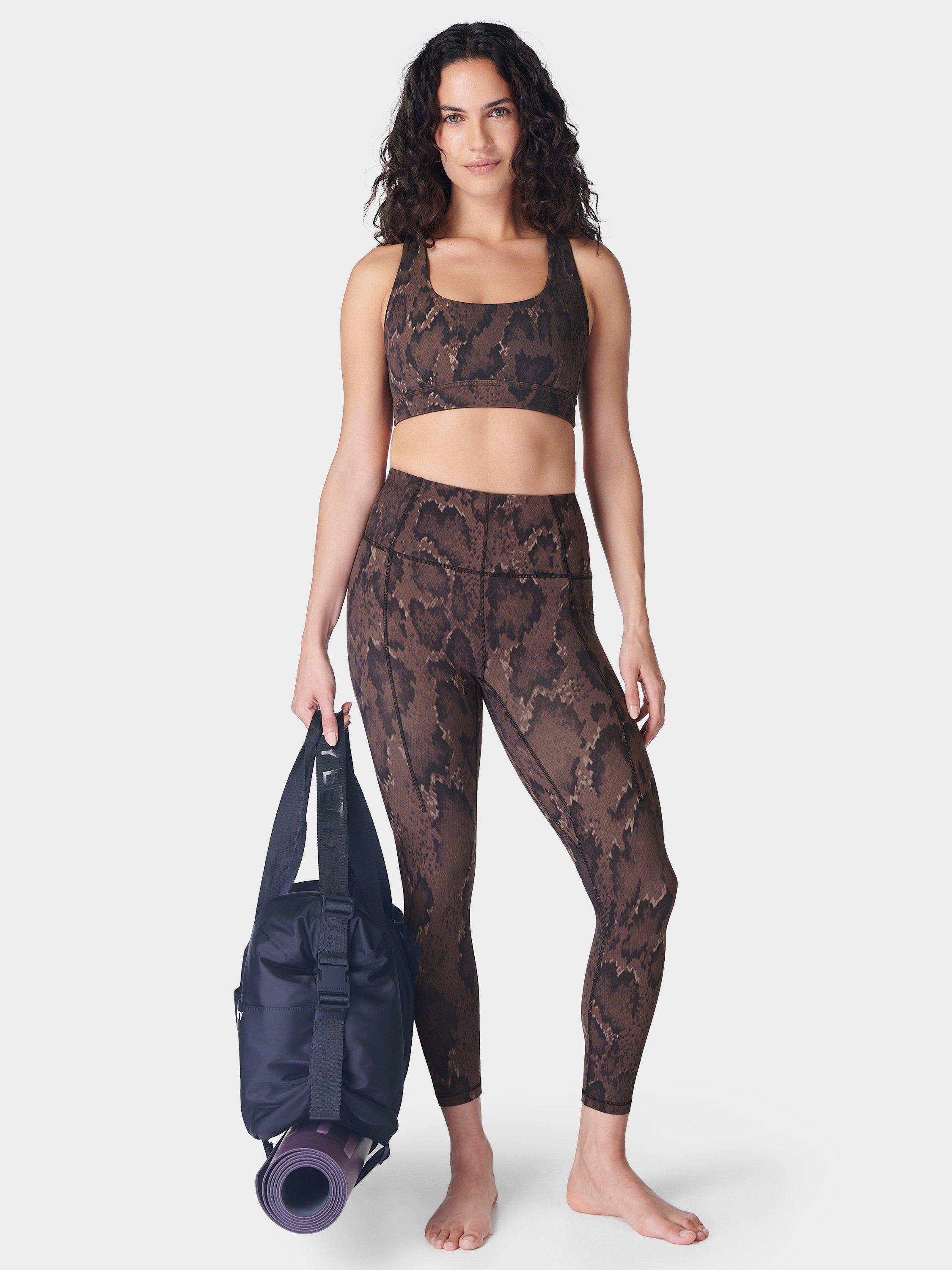 Product image 3 of 6, which shows Sweaty Betty Super Soft 7/8 Yoga Leggings, Brown Python Print, XS