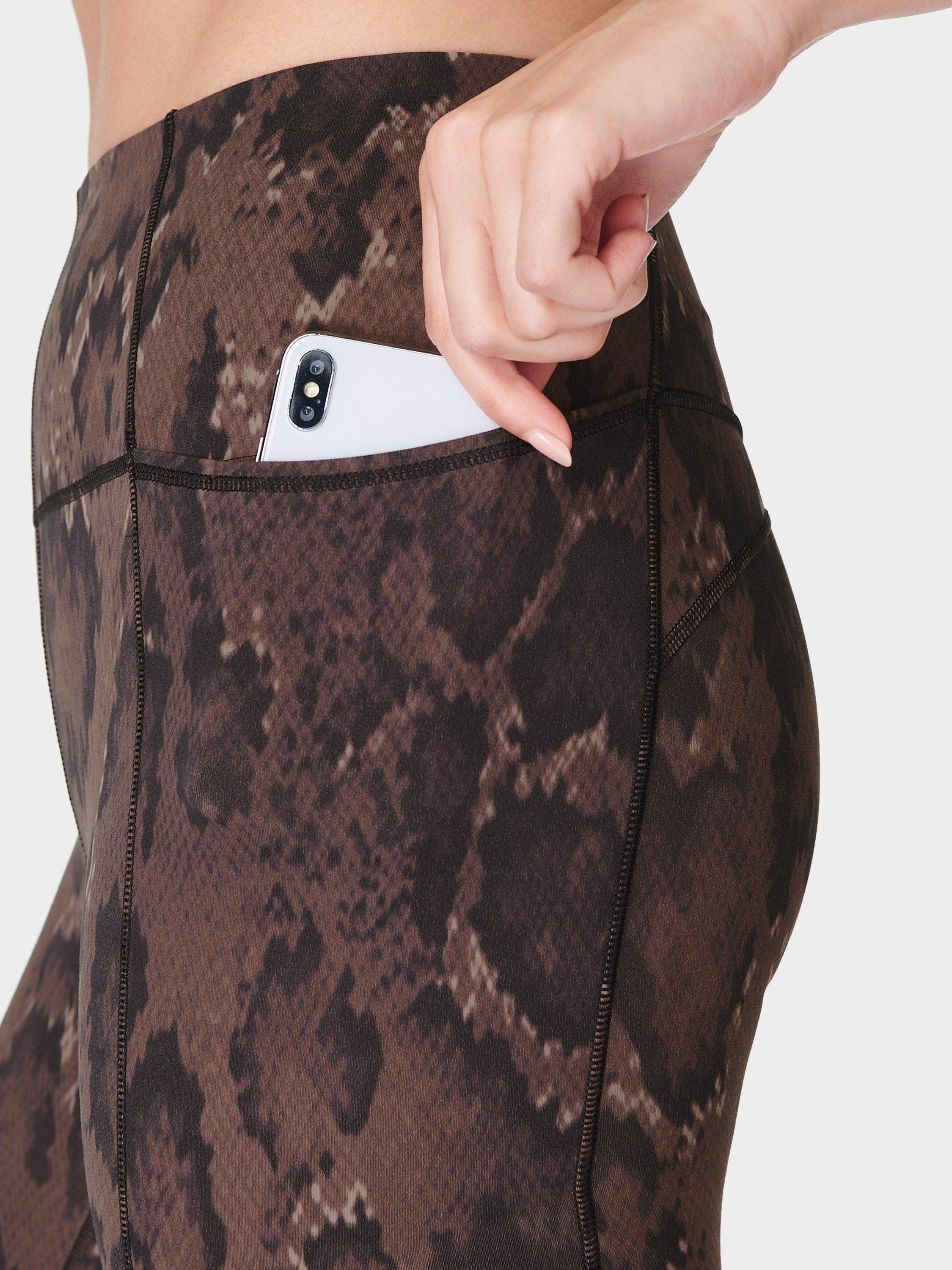 Product image 6 of 6, which shows Sweaty Betty Super Soft 7/8 Yoga Leggings, Brown Python Print, XS