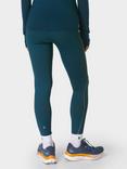 Sweaty Betty Winter Run Leggings, Black, Deep Green