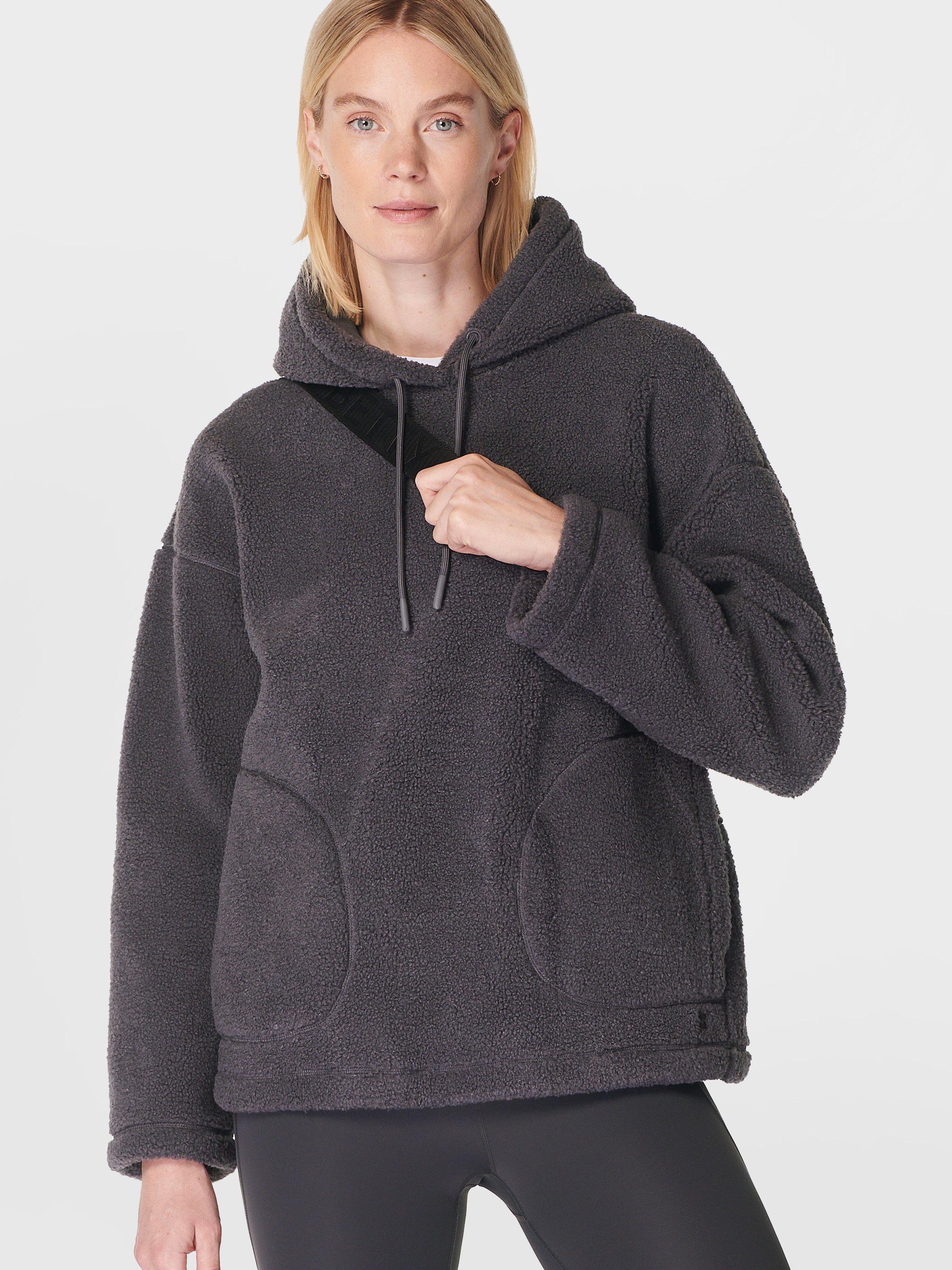 Sweaty Betty Plush Textured Hoodie, Urban Grey