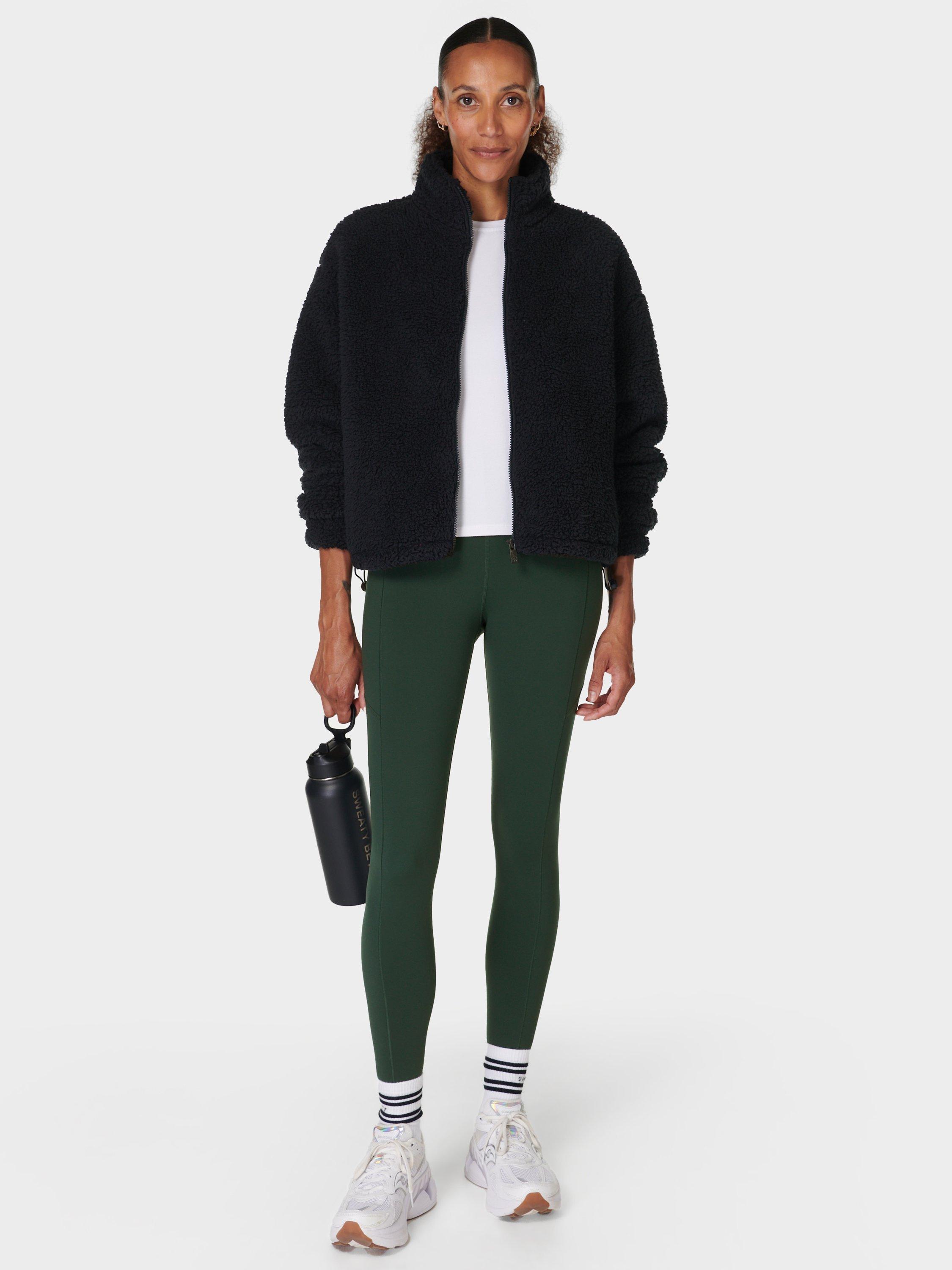 Product image 3 of 6, which shows Sweaty Betty Canyon Fleece Zip Up Jumper, Black, S