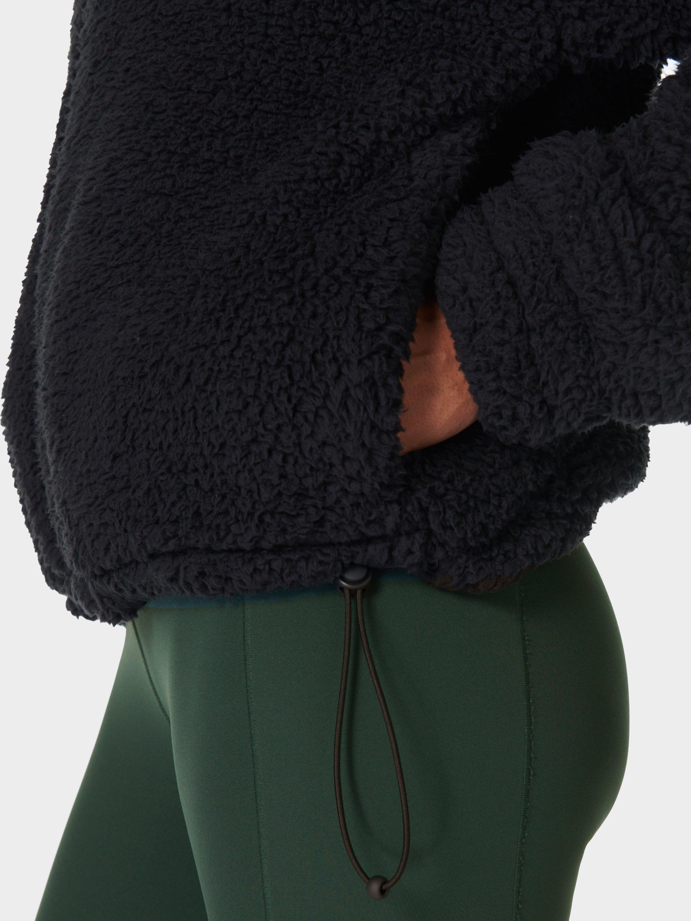 Product image 5 of 6, which shows Sweaty Betty Canyon Fleece Zip Up Jumper, Black, S
