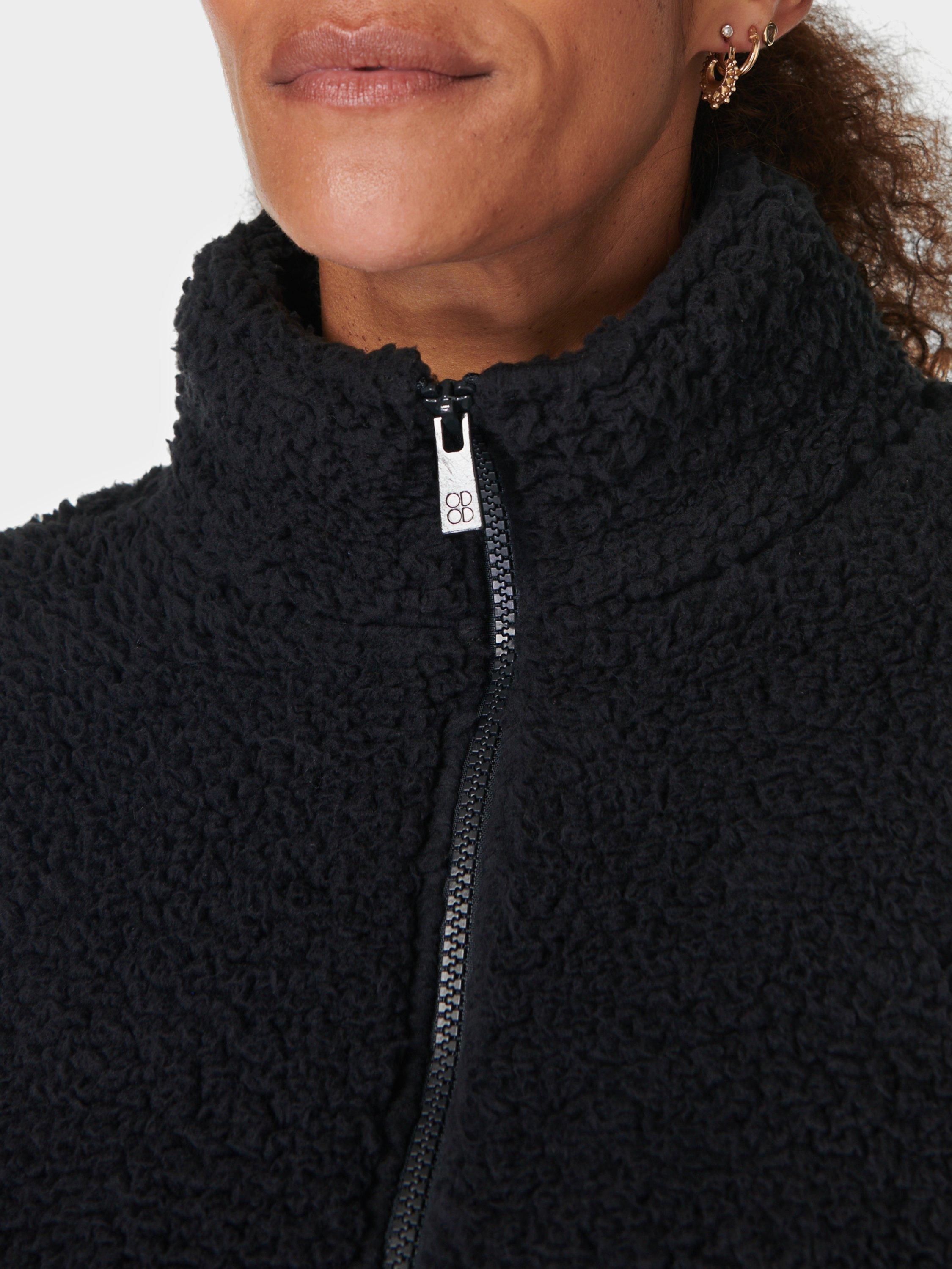Product image 6 of 6, which shows Sweaty Betty Canyon Fleece Zip Up Jumper, Black, S