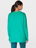 Sweaty Betty After Class Organic Cotton Blend Longline Sweatshirt, Gem Green