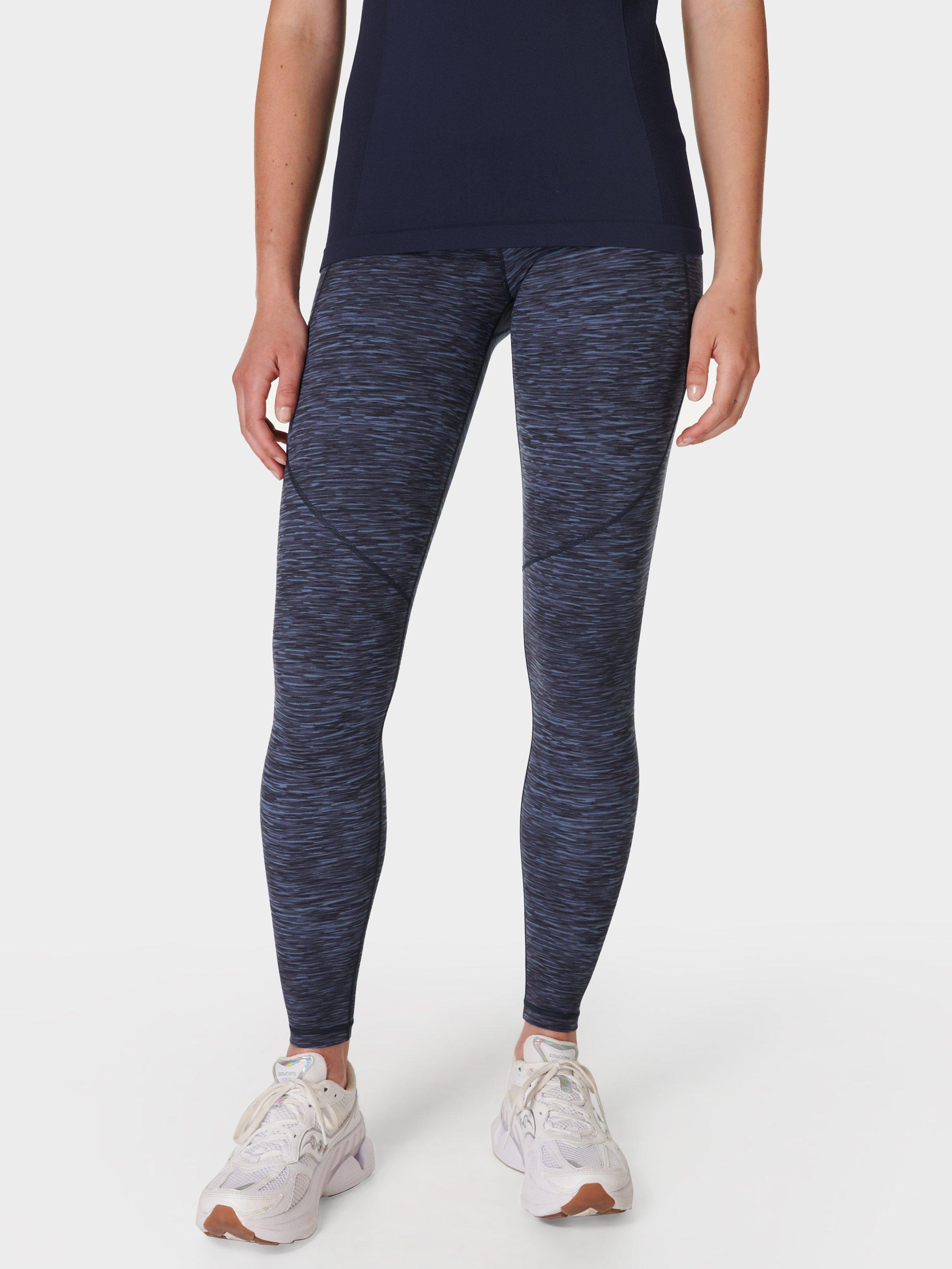 Product image 1 of 7, which shows Sweaty Betty Power Gym Leggings, Blue Melange Print, XXS