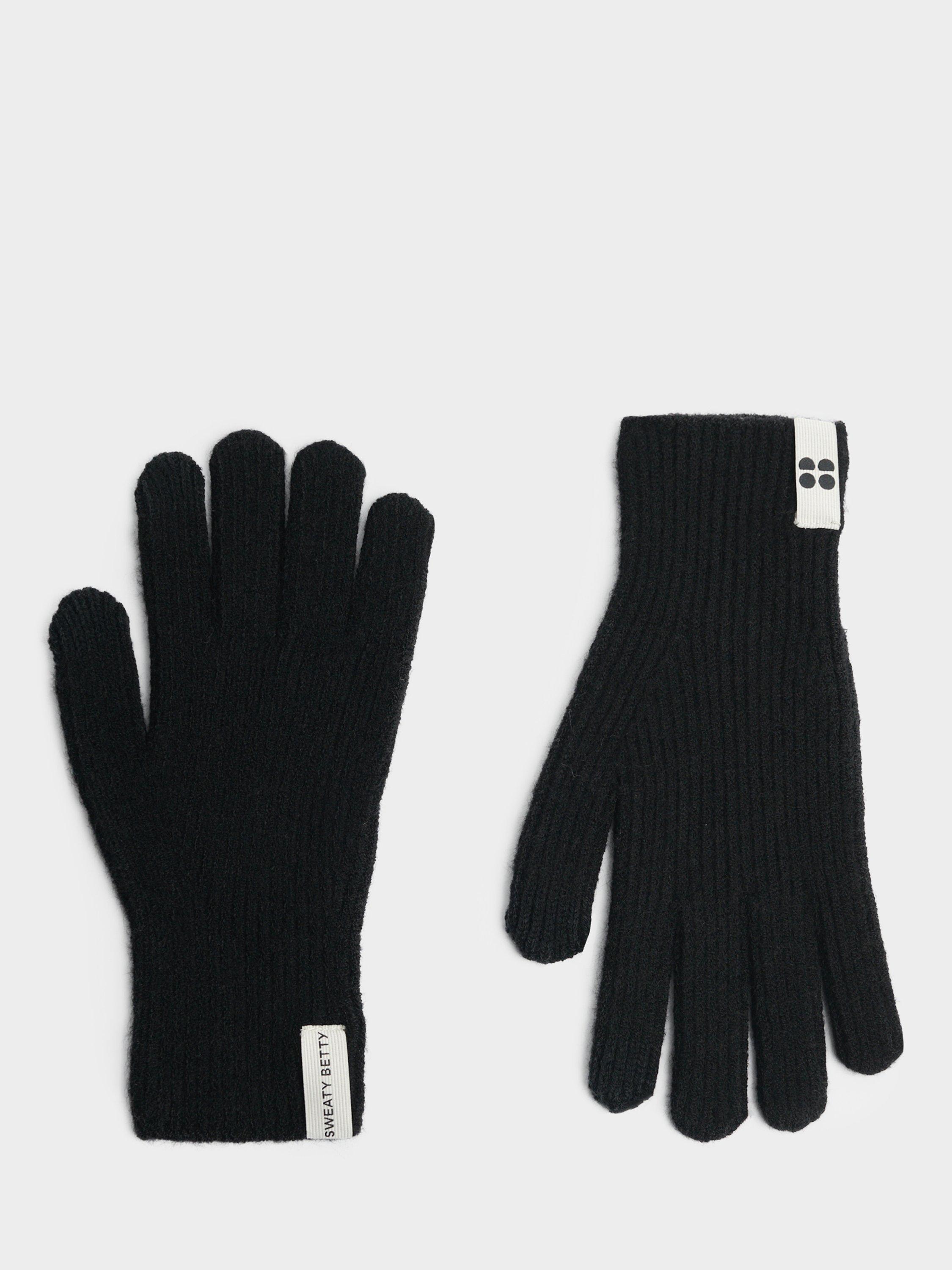 Sweaty Betty Snowfall Knitted Gloves, Black