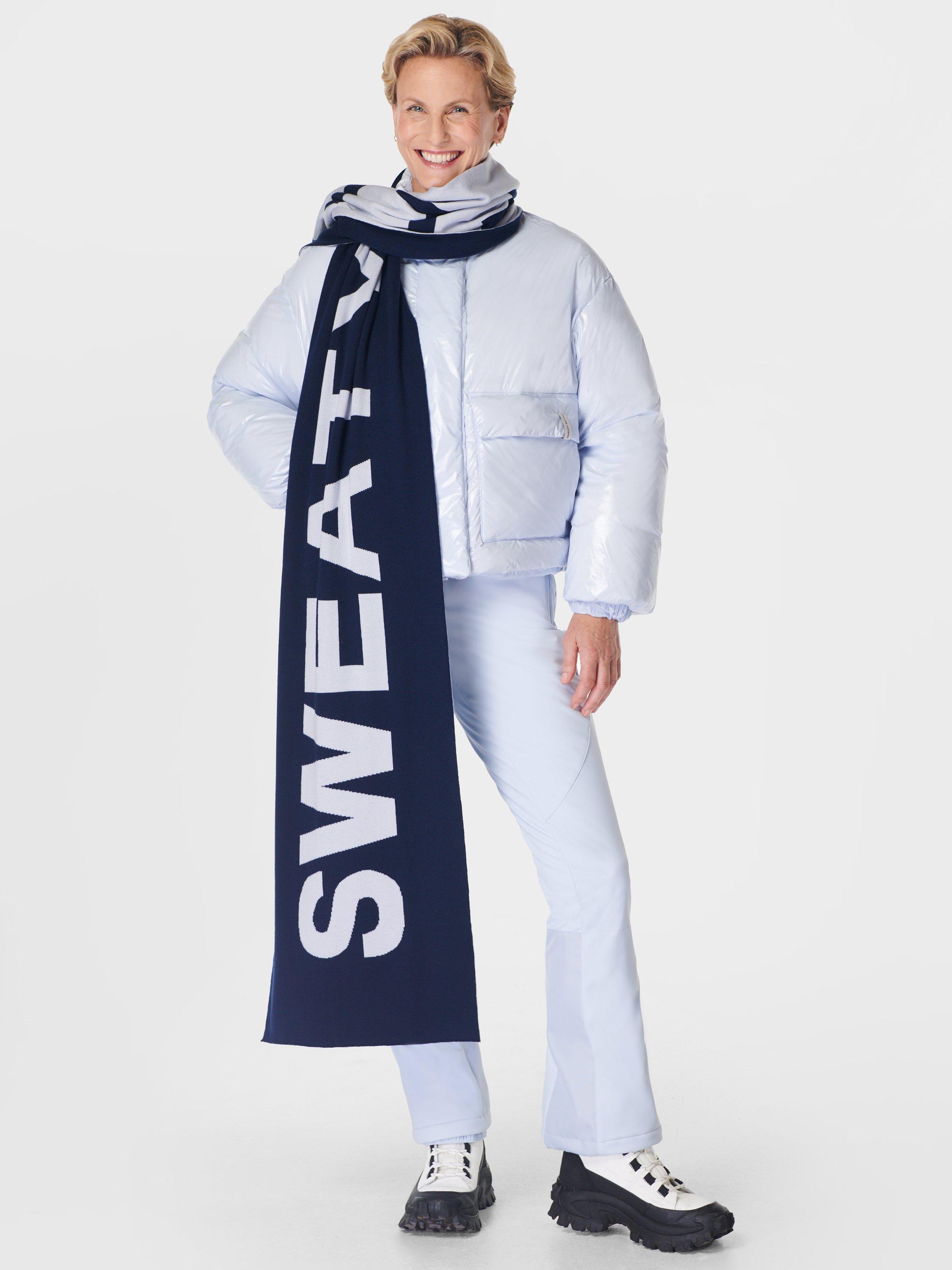 Product image 2 of 4, which shows Sweaty Betty Jacquard Scarf, Navy Blue