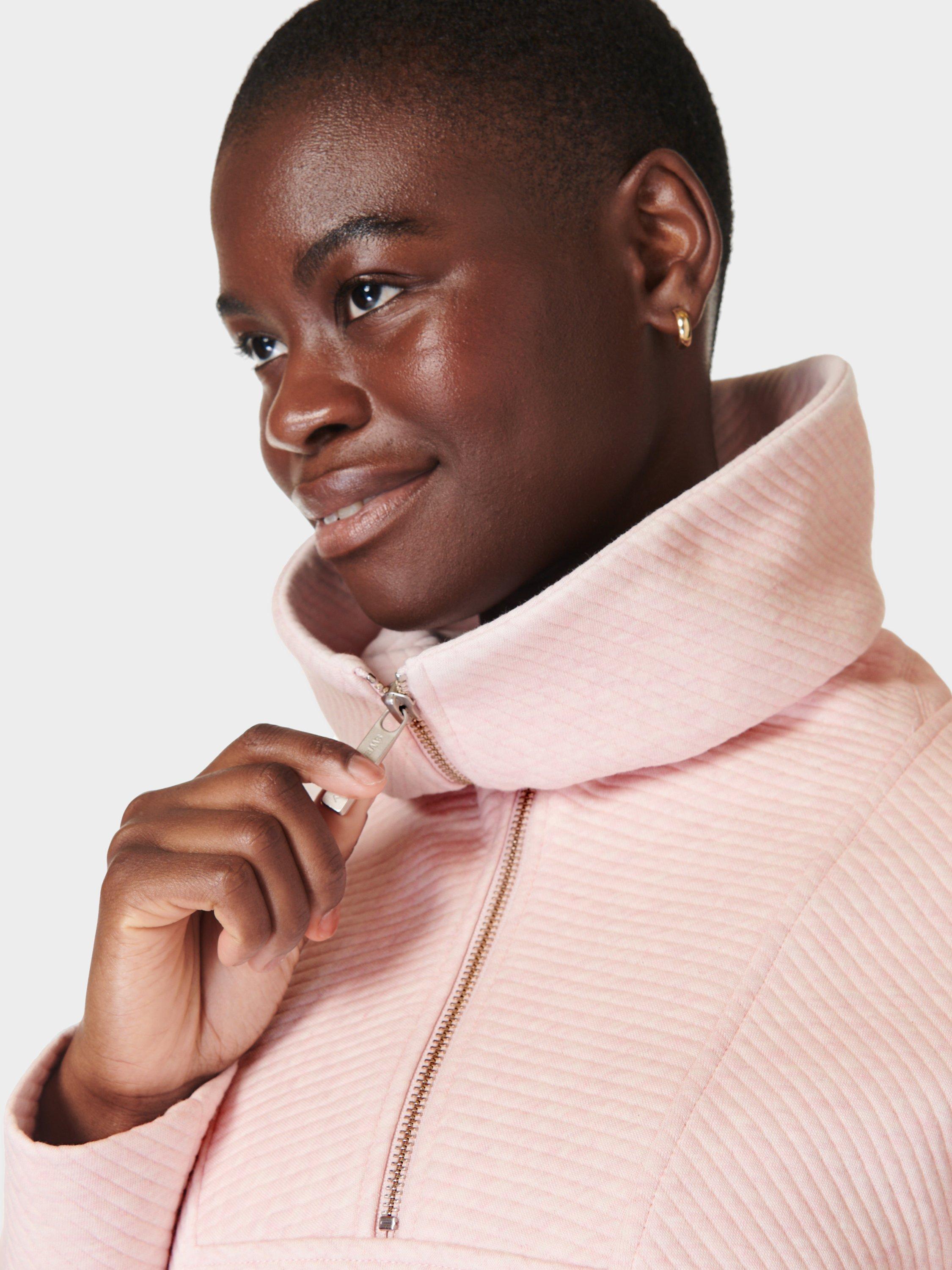 Product image 6 of 6, which shows Sweaty Betty Radiant 1/2 Zip Sweatshirt, Neutral Pink, XXS