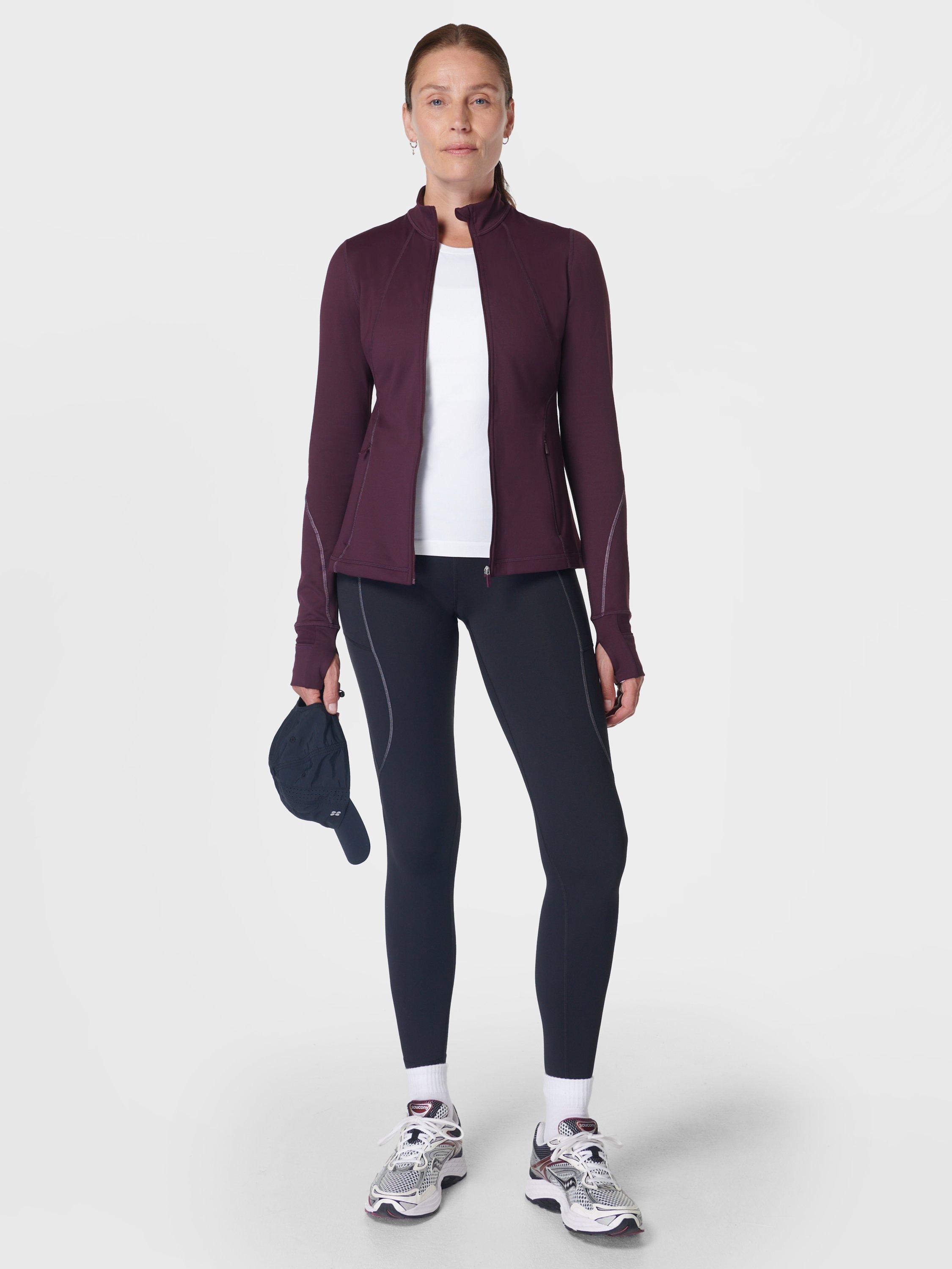 Product image 2 of 7, which shows Sweaty Betty Women's Running Top, Midnight Cherry Purple, XXS