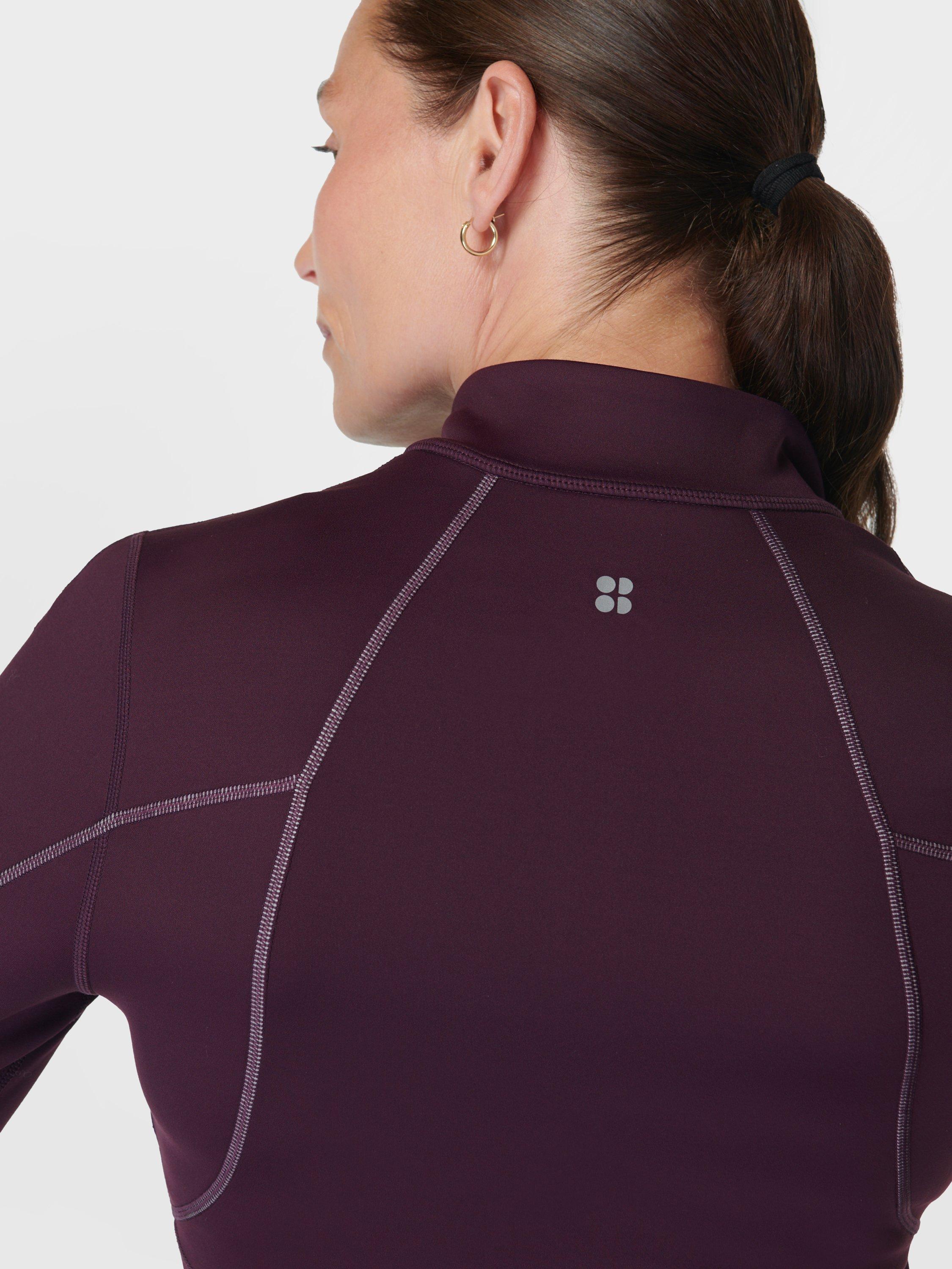 Product image 7 of 7, which shows Sweaty Betty Women's Running Top, Midnight Cherry Purple, XXS