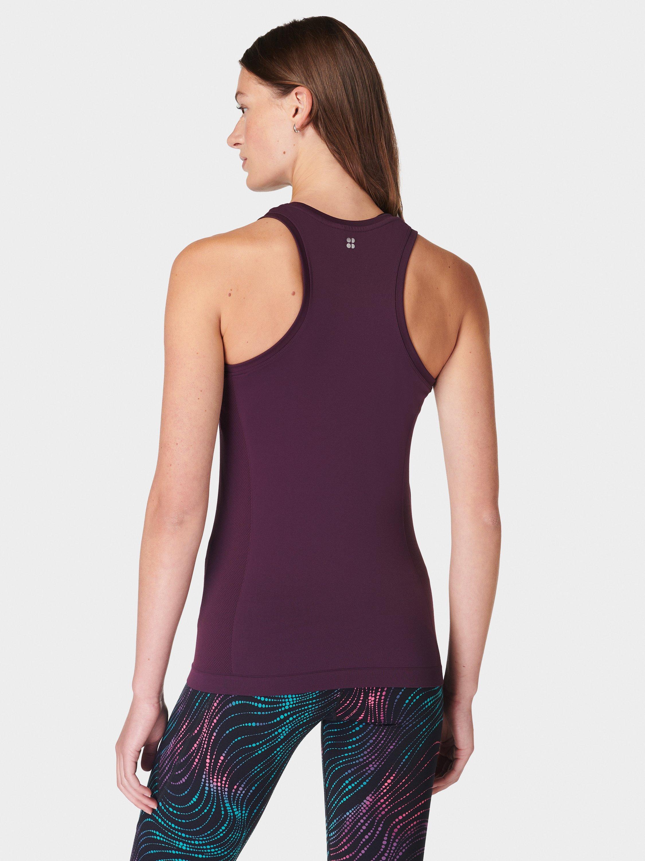 Product image 2 of 6, which shows Sweaty Betty Athlete Seamless Workout Tank Top, Purple Mid, XXS