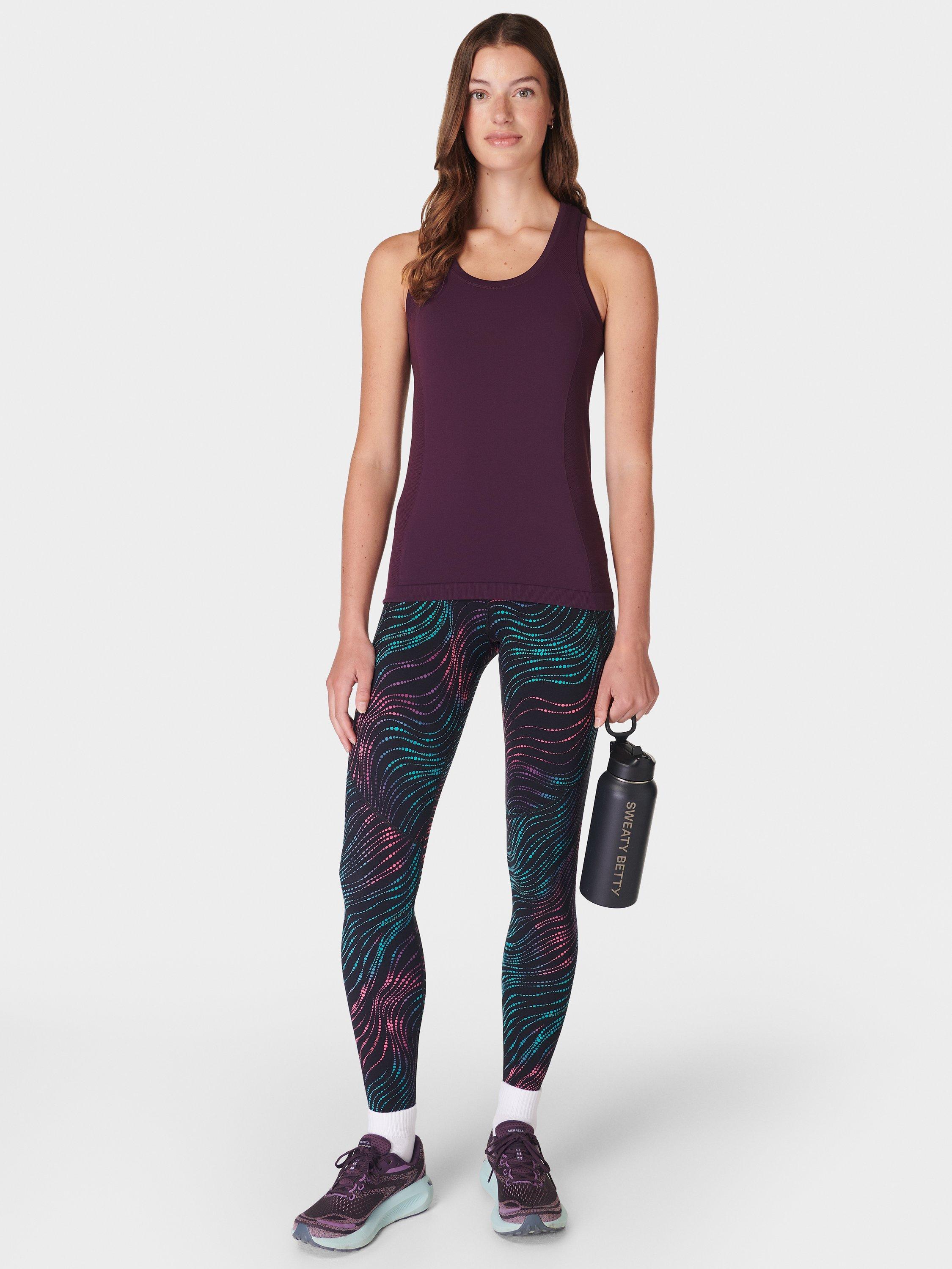 Product image 3 of 6, which shows Sweaty Betty Athlete Seamless Workout Tank Top, Purple Mid, XXS