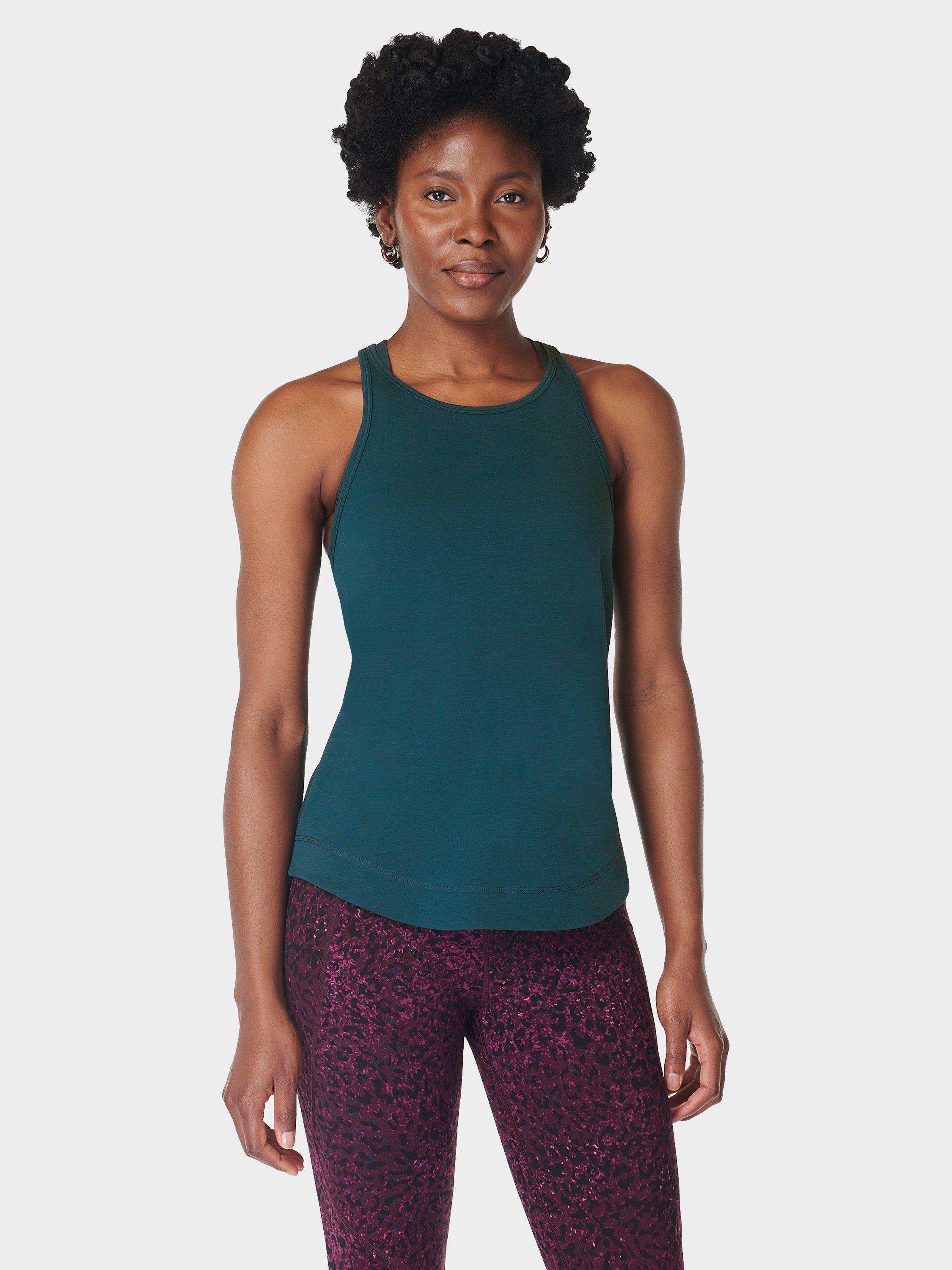 Sweaty Betty Breathe Easy Run Tank Top, Deep Green