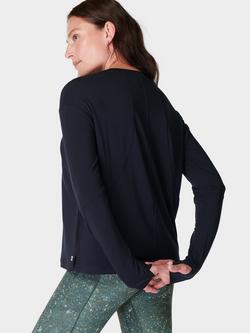 Sweaty Betty Soft Flow Studio Long Sleeve Top - view 2, Black