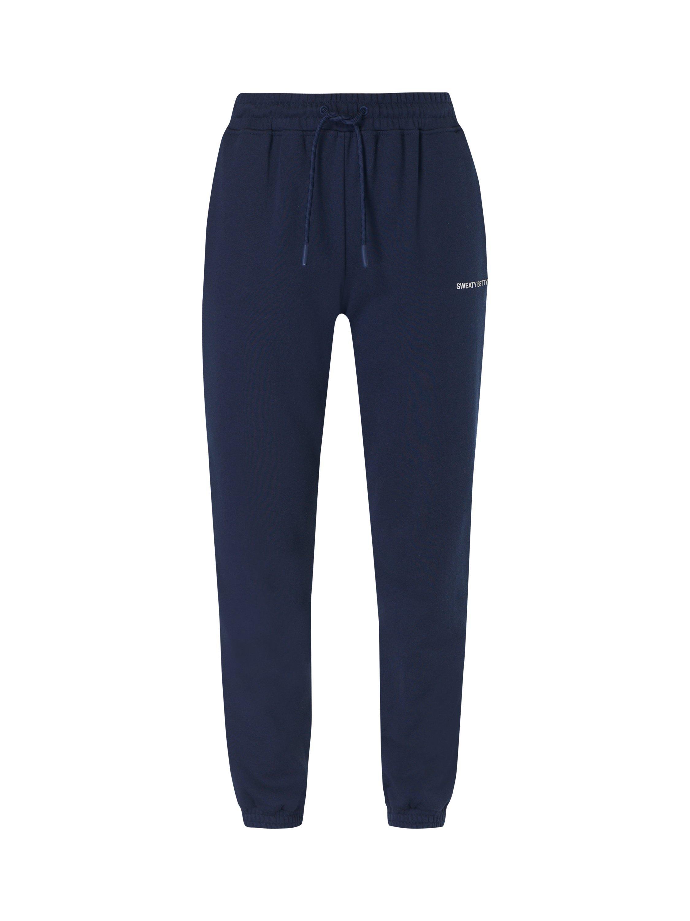 Sweaty Betty French Terry Cotton Blend Joggers Navy Blue